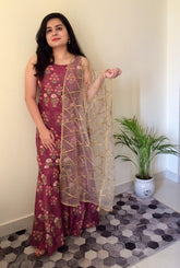 Muslin Suit Sharara Set